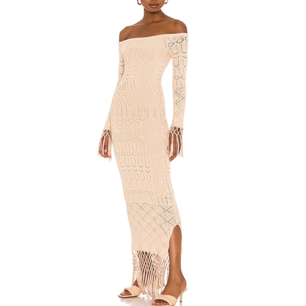 House of Harlow 1960 Beige Long Sleeve Dress